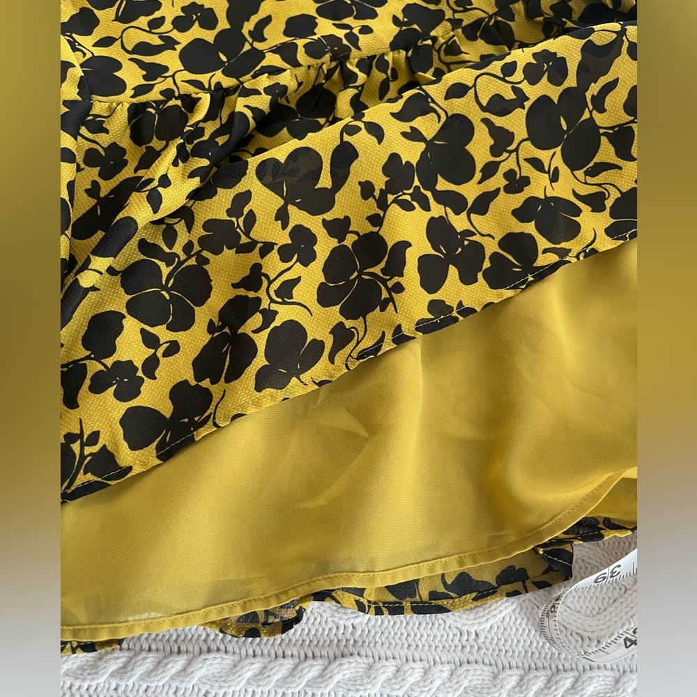 Ann Taylor Factory Floral Print Blouse Black and Dark Yellow Women’s Size XS - Picture 12 of 15